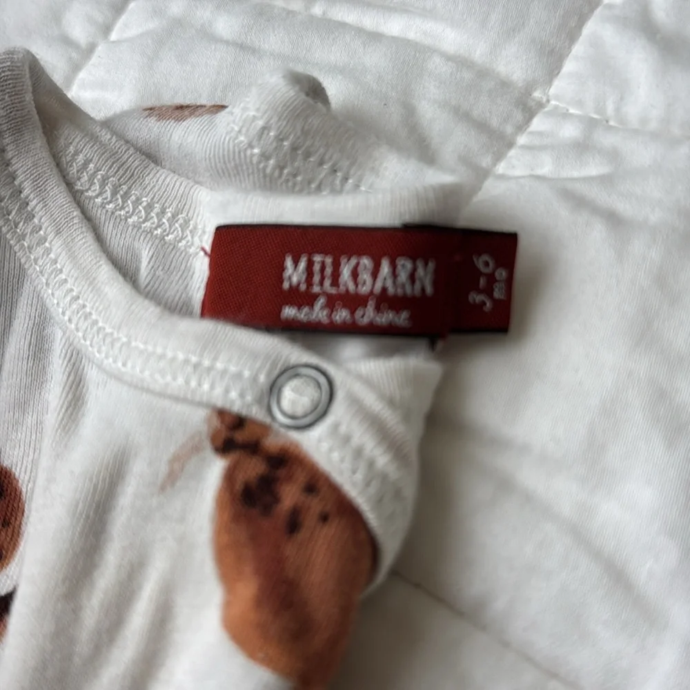 MilkBarn Footed Sleeper Romper Bunny Pajamas 100% organic cotton 3-6 months